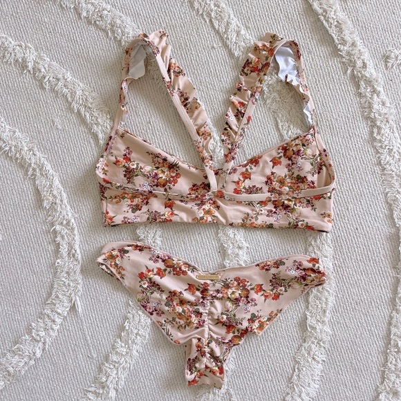 RARE Set! Boys and Arrows Bikini Blush Micro Floral Bikini - Picture 2 of 10